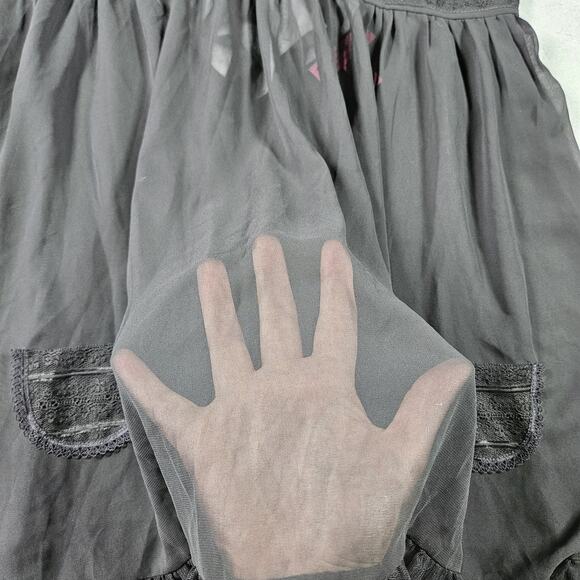 Betsey Johnson Intimates Babydoll Women M Chemise Lingerie Bows Sheer Whimsigoth - Picture 6 of 12